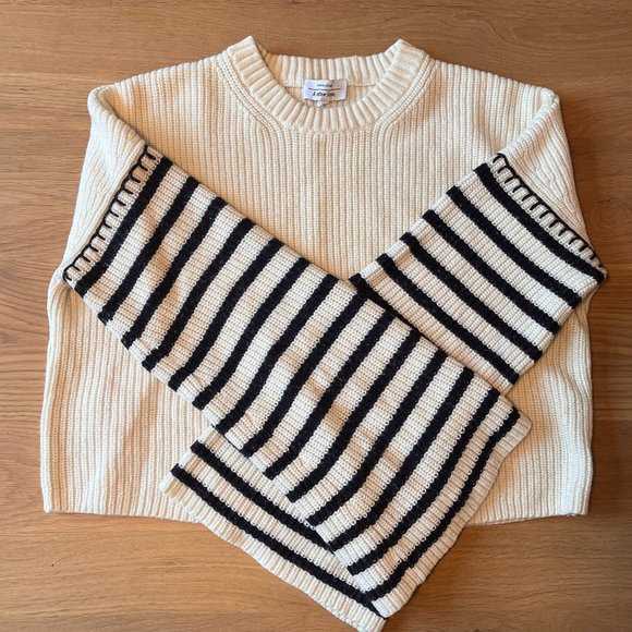 & Other Stories Cream and Black Striped Sweater - Picture 2 of 7